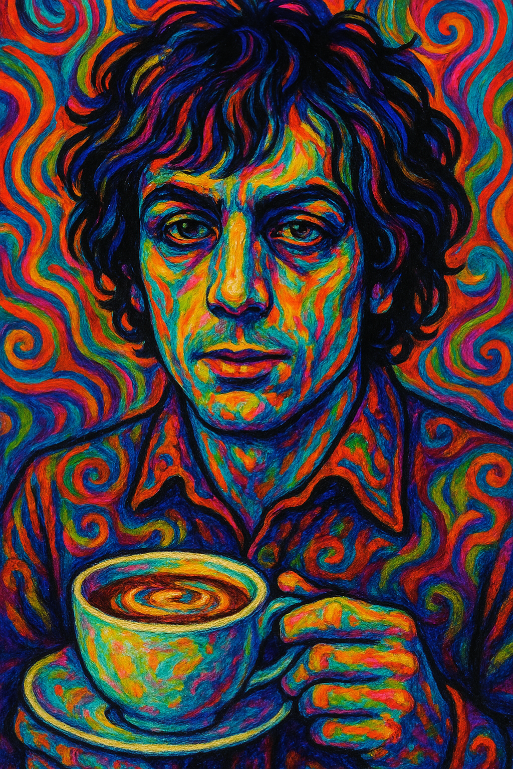Ilustración psicodélica de inspiración musical